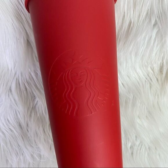 Starbucks Solid Matte Red BPA Free Venti 24 Fl Oz Logo Tumbler - Picture 3 of 7